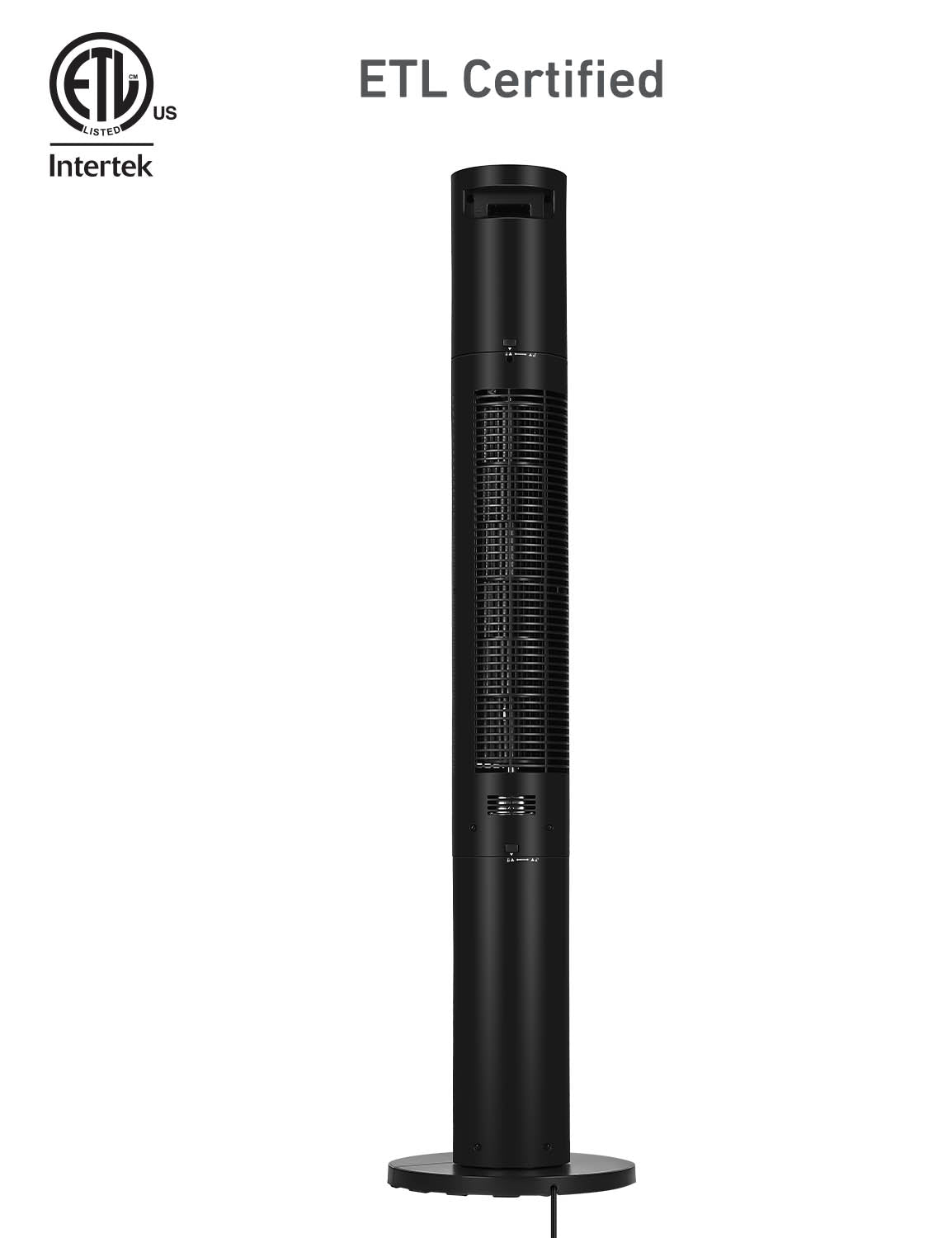 Holmes 45" Stack-N-Connect Oscillating 4-Speed Digital Tower Fan with Storage Bag and Remote Control Black