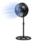 Holmes 16" Outdoor Misting Stand Fan – 3 Speeds, 3 Mist Settings, Adjustable Height & Head Tilt, Hose Connection, Black
