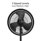 Holmes 16" Outdoor Misting Stand Fan – 3 Speeds, 3 Mist Settings, Adjustable Height & Head Tilt, Hose Connection, Black