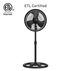 Holmes 16" Outdoor Misting Stand Fan – 3 Speeds, 3 Mist Settings, Adjustable Height & Head Tilt, Hose Connection, Black
