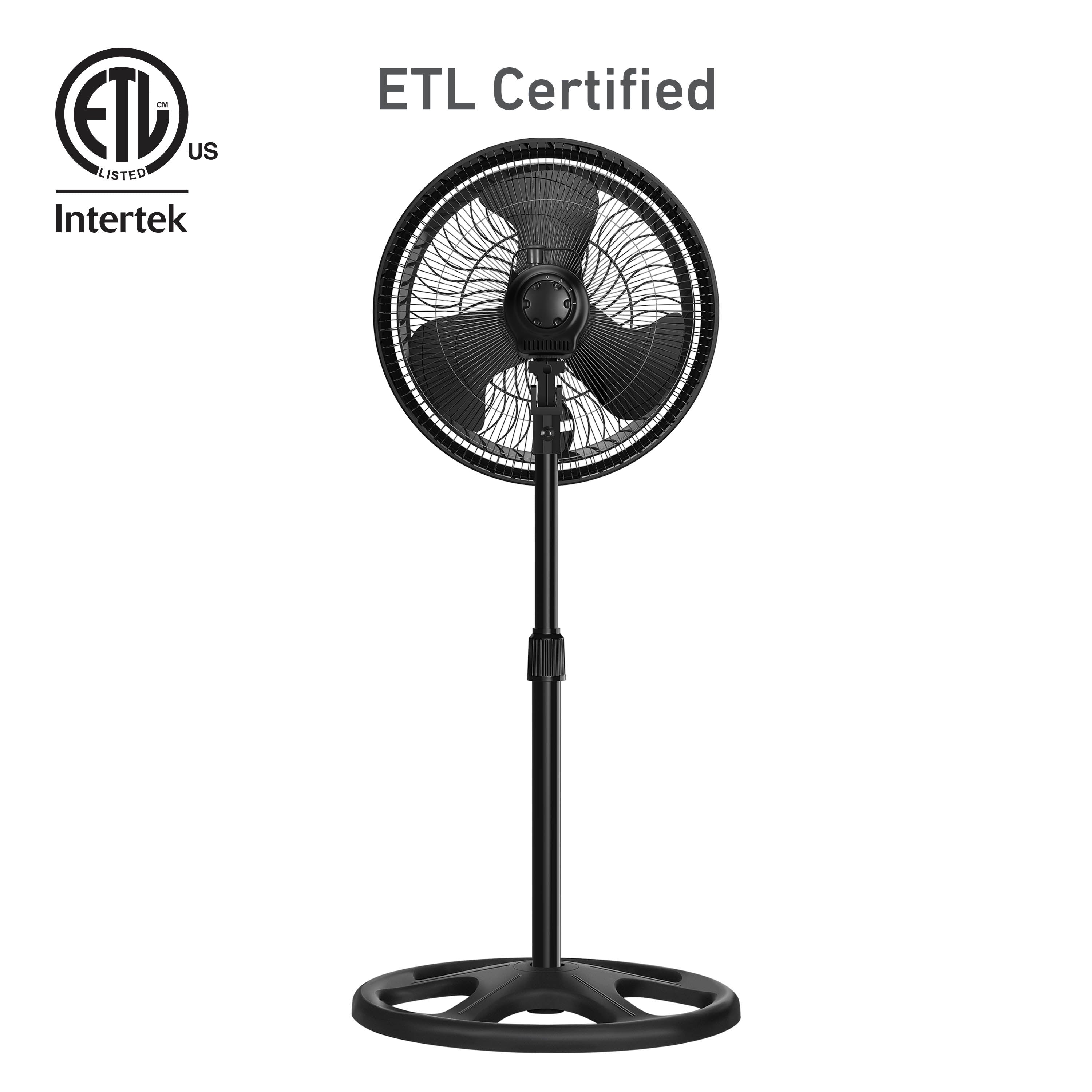 Holmes 16" Outdoor Misting Stand Fan – 3 Speeds, 3 Mist Settings, Adjustable Height & Head Tilt, Hose Connection, Black