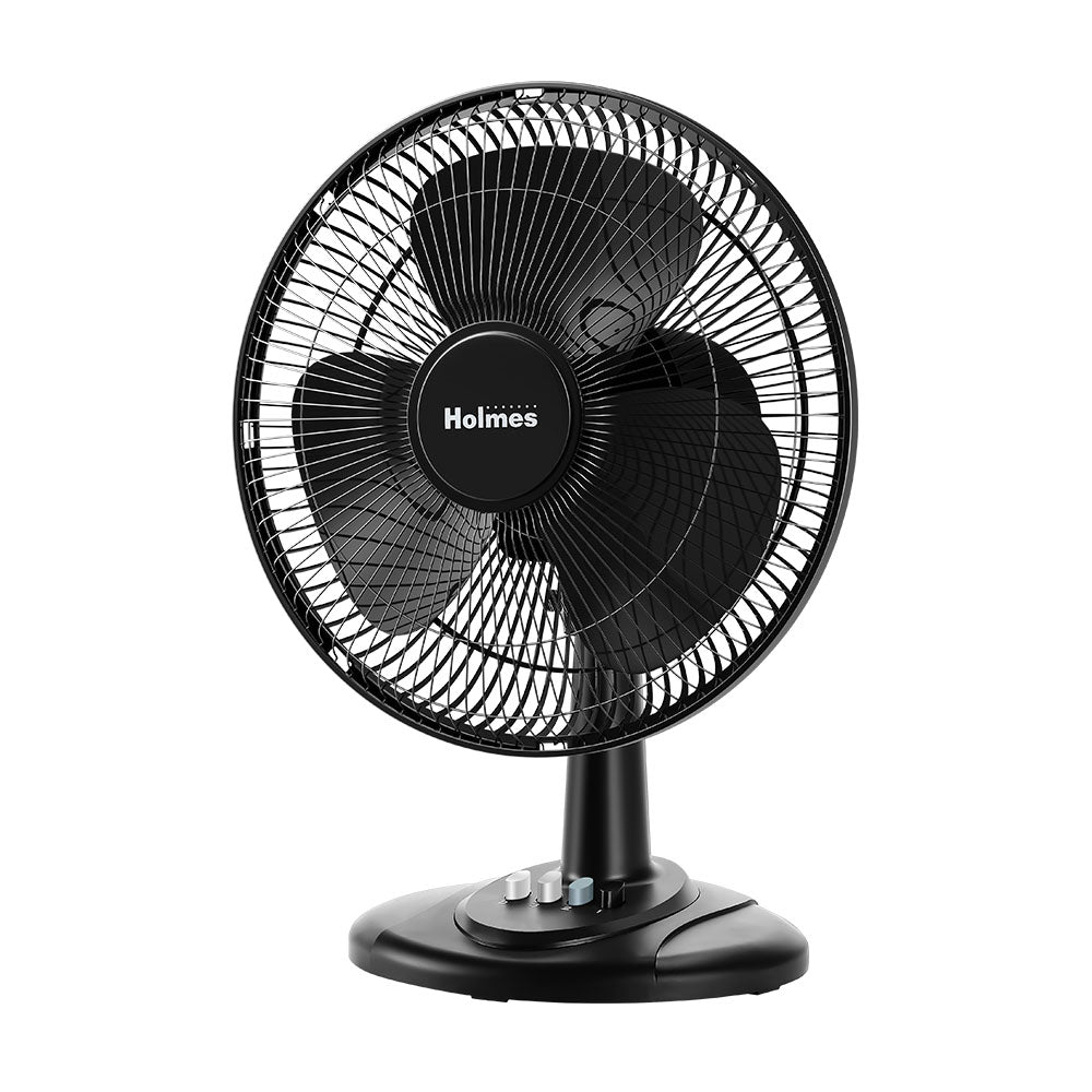 Holmes 12” Oscillating Table Fan – 3-Speed, Adjustable Head Tilt, 70° Oscillation, Powerful Airflow