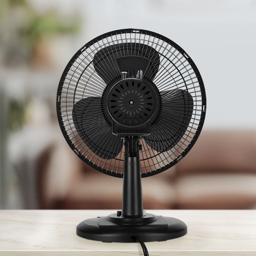 Holmes 12” Oscillating Table Fan – 3-Speed, Adjustable Head Tilt, 70° Oscillation, Powerful Airflow