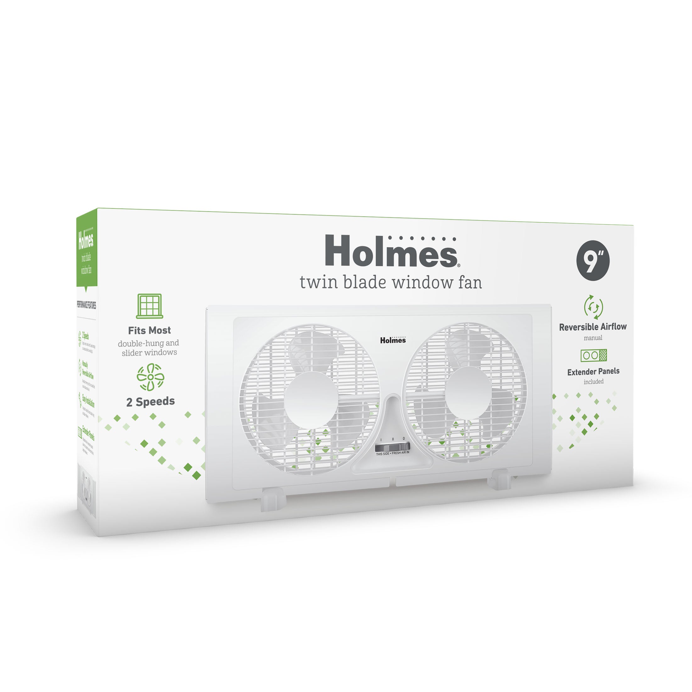 Holmes® 9-Inch Manual Window Fan, White