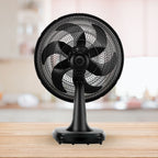 Holmes Big Breeze 16" Table Fan, 80° Oscillation, 3 Speeds, 6 Blades, Powerful Airflow, 40° Head Tilt, Ideal for Home, Bedroom, Gym or Office, Black