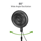 'Holmes 16" Big Breeze Manual Oscillating Stand Fan with 6-Blade Design, Powerful Airflow, Adjustable Height – Black