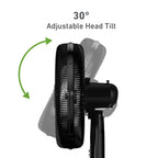 'Holmes 16" Big Breeze Manual Oscillating Stand Fan with 6-Blade Design, Powerful Airflow, Adjustable Height – Black