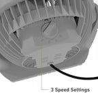 Holmes Blizzard Air Circulator Table Fan, 3 Speeds, Adjustable Tilt, Wall Mountable, Misty Blue