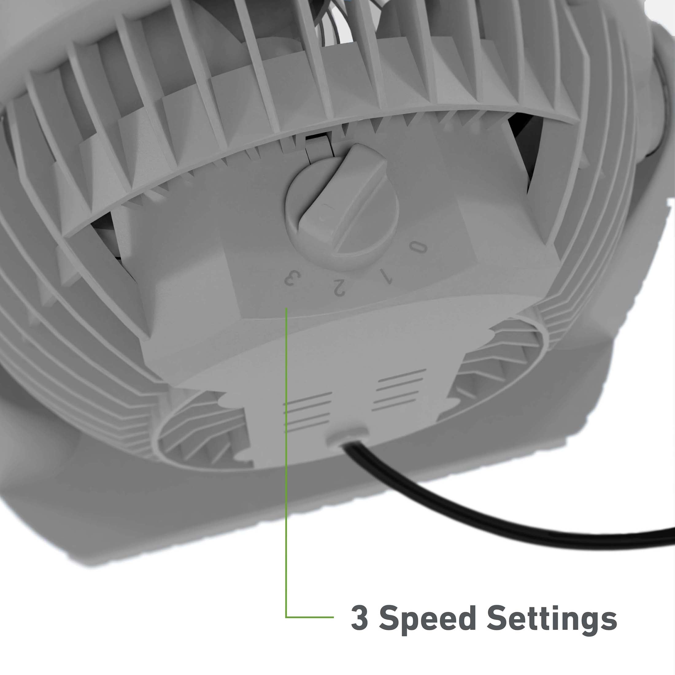 Holmes Blizzard Air Circulator Table Fan, 3 Speeds, Adjustable Tilt, Wall Mountable, Misty Blue