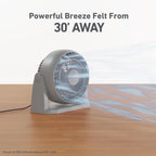 Holmes Blizzard Air Circulator Table Fan, 3 Speeds, Adjustable Tilt, Wall Mountable, Misty Blue