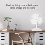 Holmes 12” Table Fan, 3 Speeds, 75° Oscillation, 15° Adjustable Tilt, Quiet Operation