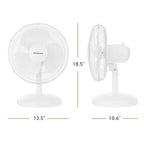 Holmes 12” Table Fan, 3 Speeds, 75° Oscillation, 15° Adjustable Tilt, Quiet Operation