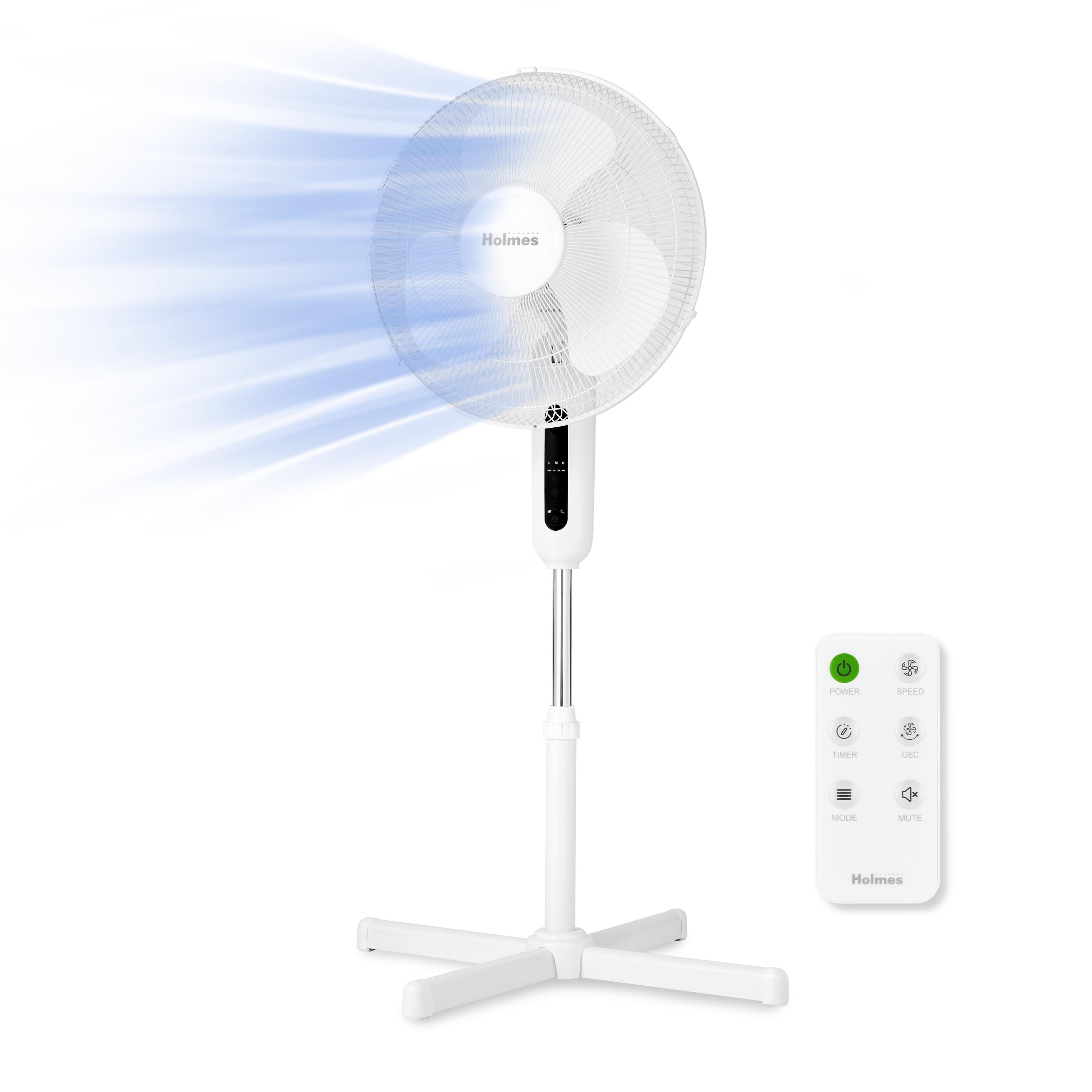 Holmes 16" Digital Stand Fan, 3-Speed, 3 Modes, Oscillating, Timer, Remote