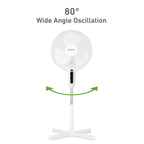 Holmes 16" Digital Stand Fan, 3-Speed, 3 Modes, Oscillating, Timer, Remote