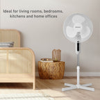 Holmes 16" Digital Stand Fan, 3-Speed, 3 Modes, Oscillating, Timer, Remote