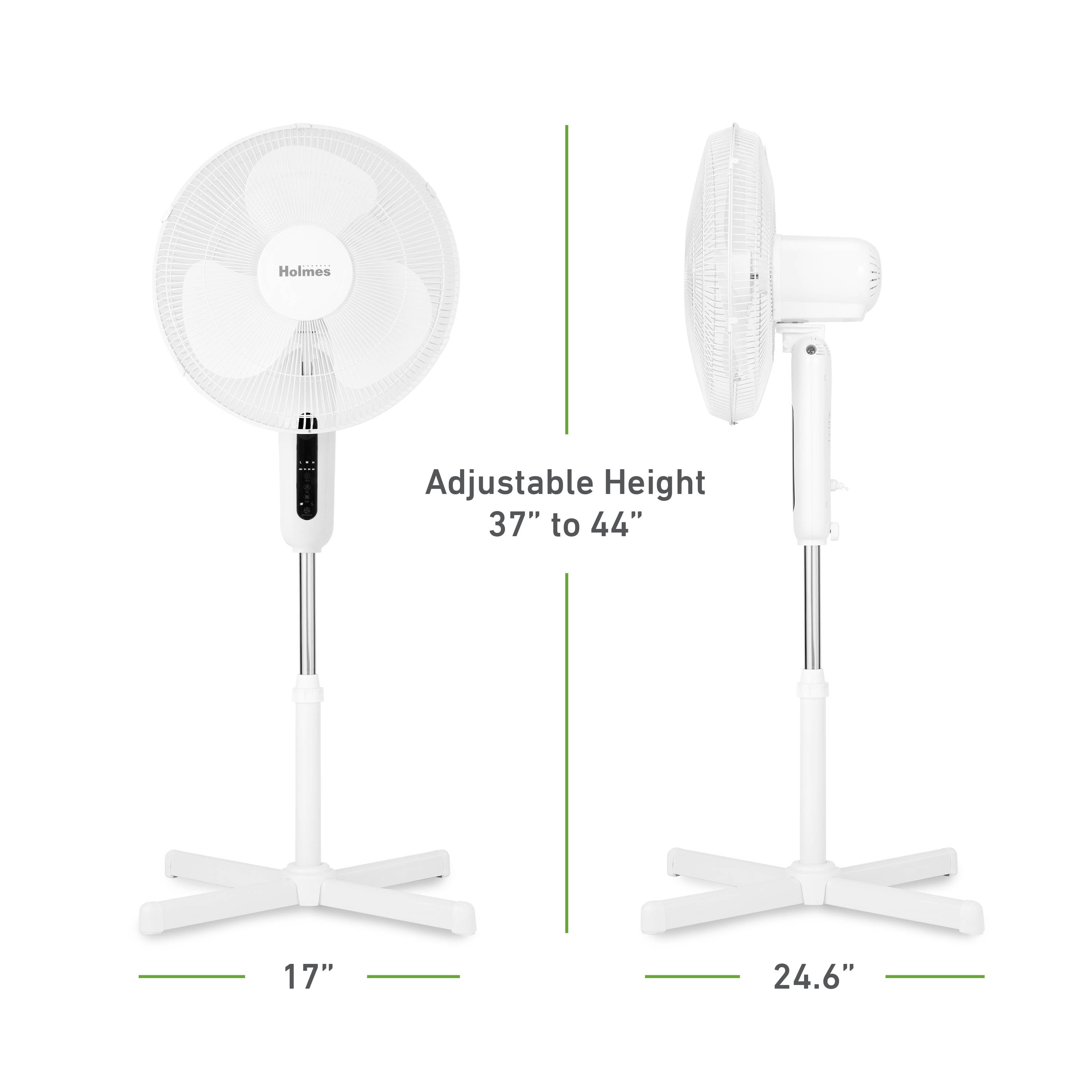 Holmes 16" Digital Stand Fan, 3-Speed, 3 Modes, Oscillating, Timer, Remote