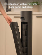 Holmes 36" Digital CleanBreeze Tower Fan with Remote 6 Speeds 75° Oscillation Black