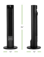 Holmes 36" Digital CleanBreeze Tower Fan with Remote 6 Speeds 75° Oscillation Black