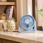 Holmes Blizzard Air Circulator Table Fan, 3 Speeds, Adjustable Tilt, Wall Mountable, Misty Blue