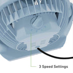 Holmes Blizzard Air Circulator Table Fan, 3 Speeds, Adjustable Tilt, Wall Mountable, Misty Blue