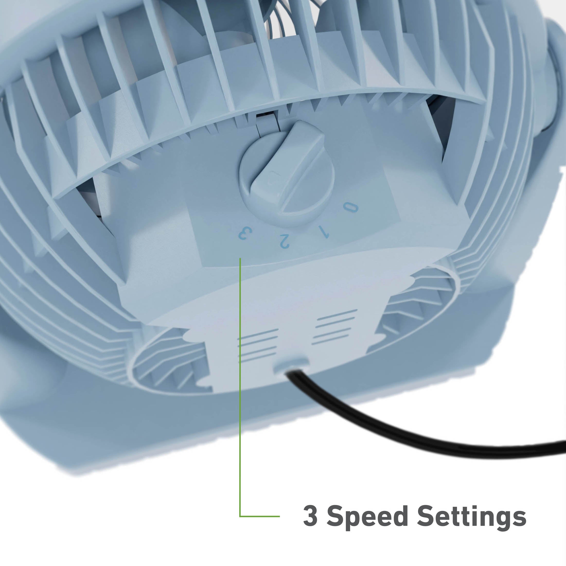 Holmes Blizzard Air Circulator Table Fan, 3 Speeds, Adjustable Tilt, Wall Mountable, Misty Blue