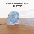 Holmes Blizzard Air Circulator Table Fan, 3 Speeds, Adjustable Tilt, Wall Mountable, Misty Blue