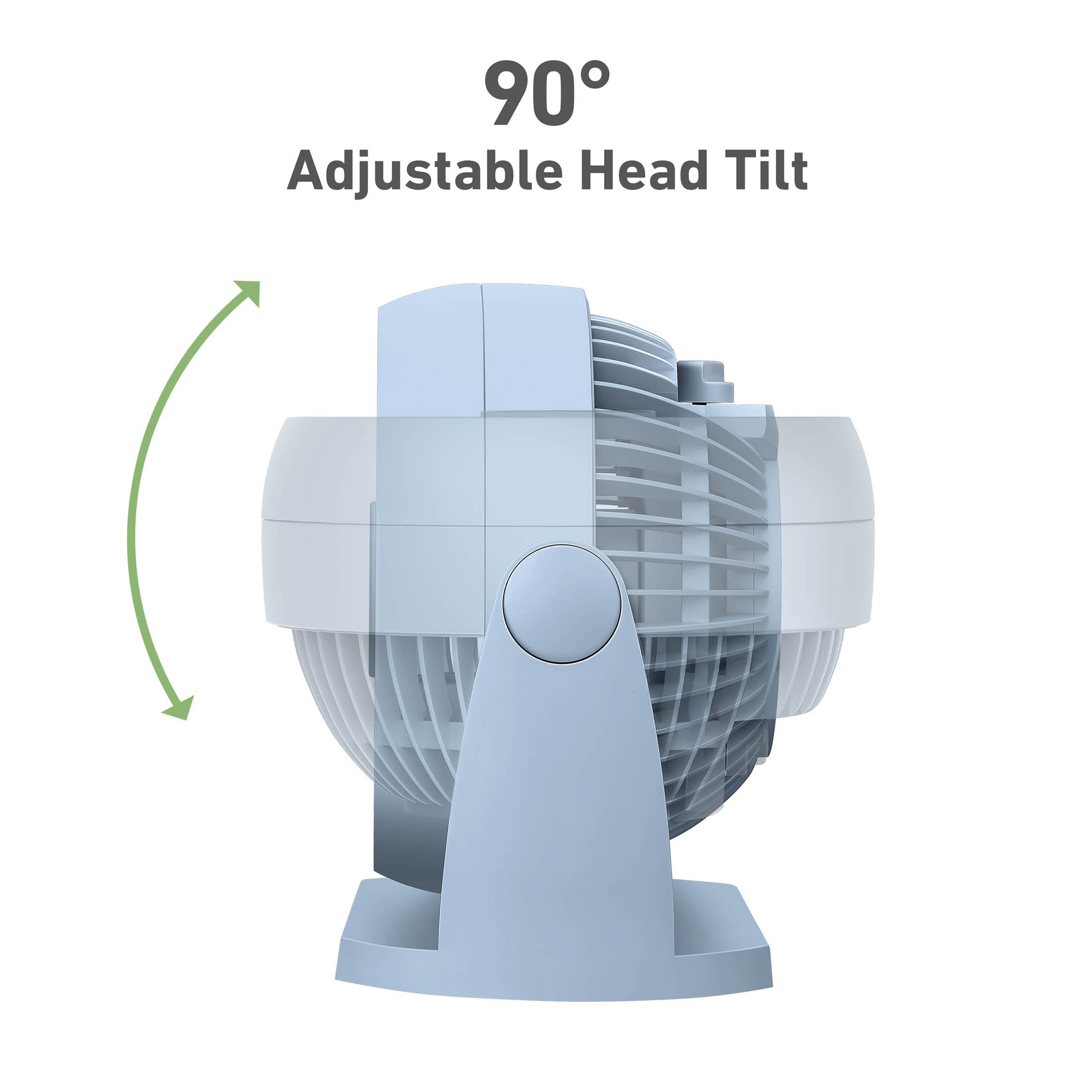 Holmes Blizzard Air Circulator Table Fan, 3 Speeds, Adjustable Tilt, Wall Mountable, Misty Blue