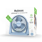 Holmes Blizzard Air Circulator Table Fan, 3 Speeds, Adjustable Tilt, Wall Mountable, Misty Blue