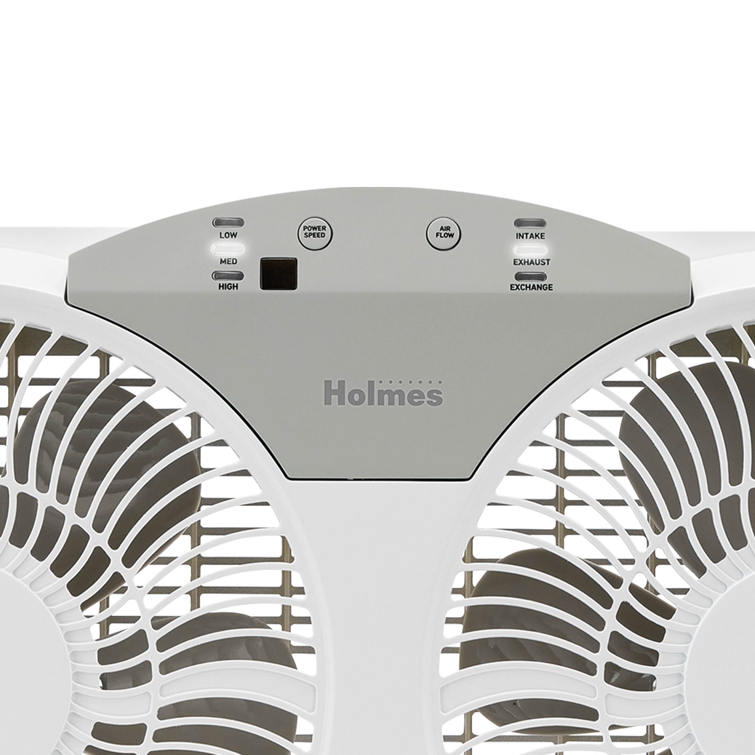 Holmes 9” Twin-Blade Digital Window Fan – 3 Speeds, Reversible Airflow, Remote Control, Expandable Panels, 12.6” High, White