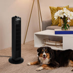 Holmes 29” Manual Tower Fan with CleanBreeze Removable Grill, 3 Speeds, and 85° Oscillation, Black