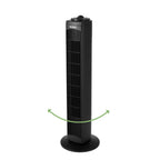Holmes 29” Manual Tower Fan with CleanBreeze Removable Grill, 3 Speeds, and 85° Oscillation, Black
