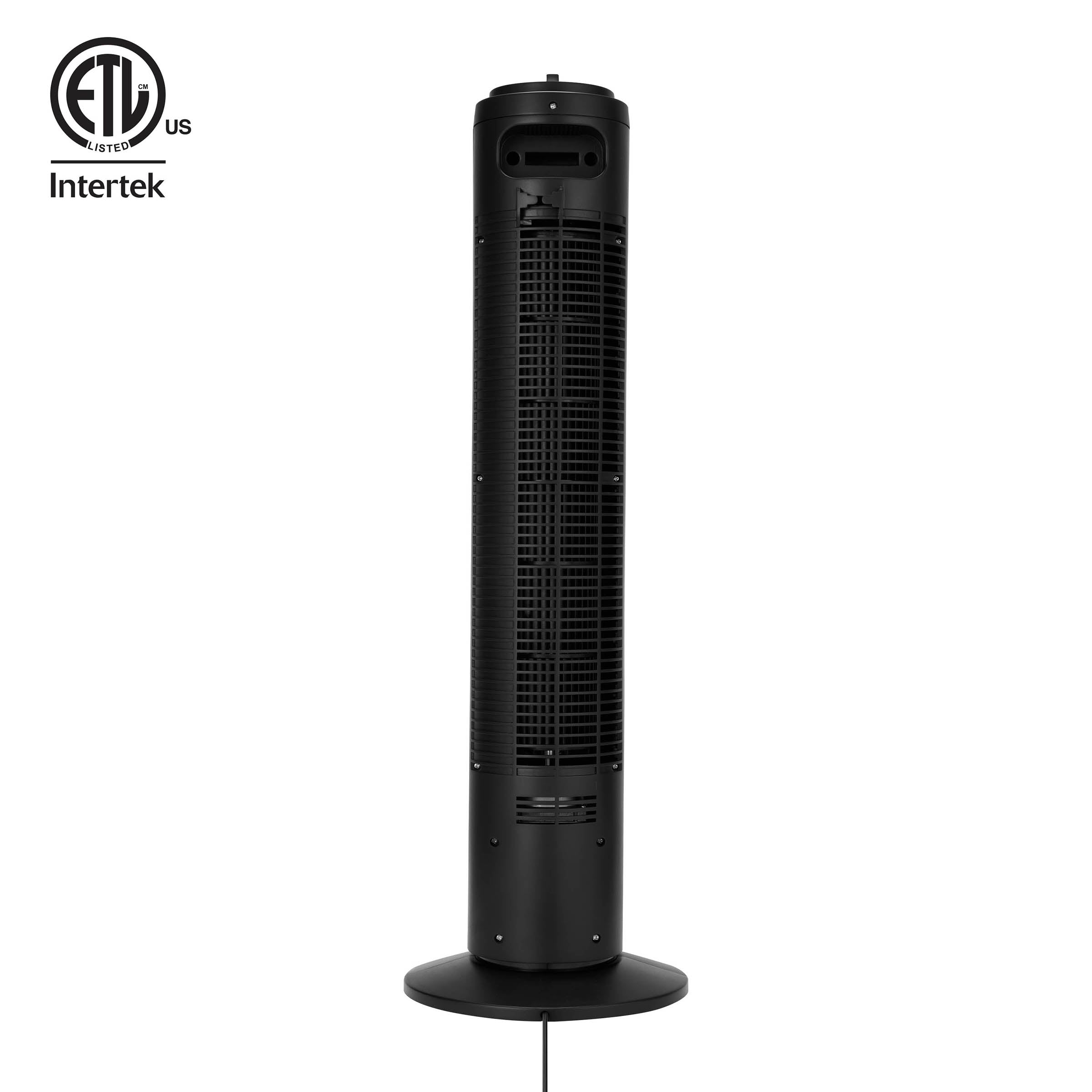 Holmes 29” Manual Tower Fan with CleanBreeze Removable Grill, 3 Speeds, and 85° Oscillation, Black