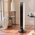 Holmes 40” BreezePro WiFi Tower Fan, CleanBreeze, ClearRead Display, Thermostat, Remote, Black-White