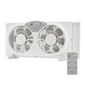 Holmes 9” Twin-Blade Digital Window Fan – 3 Speeds, Reversible Airflow, Remote Control, Expandable Panels, 12.6” High, White