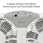 Holmes 9” Twin-Blade Digital Window Fan – 3 Speeds, Reversible Airflow, Remote Control, Expandable Panels, 12.6” High, White