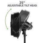 Holmes 16" Outdoor Misting Stand Fan – 3 Speeds, 3 Mist Settings, Adjustable Height & Head Tilt, Hose Connection, Black