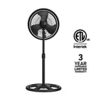 Holmes 16" Outdoor Misting Stand Fan – 3 Speeds, 3 Mist Settings, Adjustable Height & Head Tilt, Hose Connection, Black