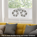 Holmes 9” Twin-Blade Digital Window Fan – 3 Speeds, Reversible Airflow, Remote Control, Expandable Panels, 12.6” High, White