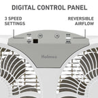 Holmes 9” Twin-Blade Digital Window Fan – 3 Speeds, Reversible Airflow, Remote Control, Expandable Panels, 12.6” High, White