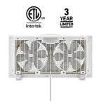 Holmes 9” Twin-Blade Digital Window Fan – 3 Speeds, Reversible Airflow, Remote Control, Expandable Panels, 12.6” High, White