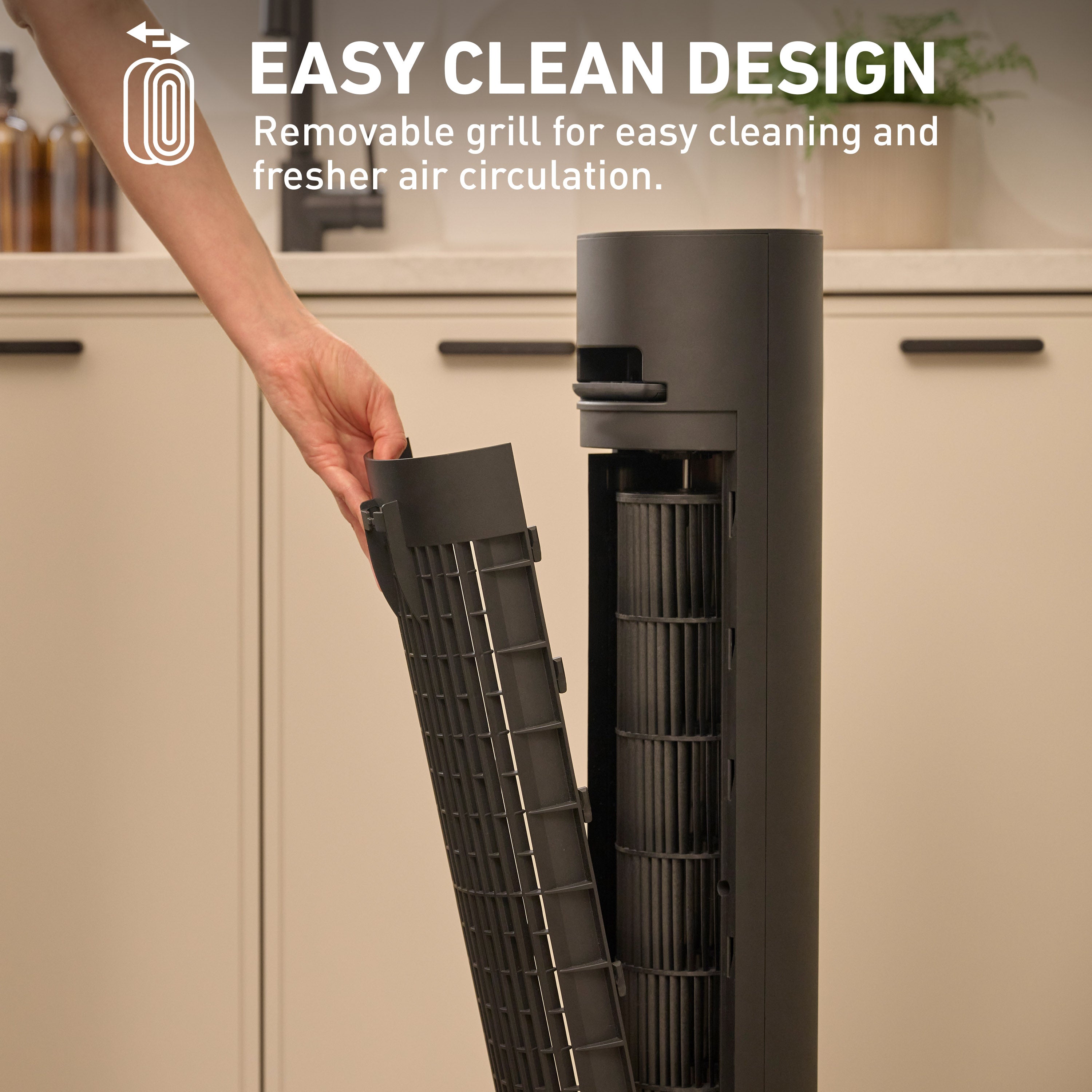 Holmes 36" Digital CleanBreeze Tower Fan with Remote 6 Speeds 75° Oscillation Black