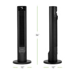 Holmes 36" Digital CleanBreeze Tower Fan with Remote 6 Speeds 75° Oscillation Black