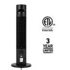 Holmes 36" Digital CleanBreeze Tower Fan with Remote 6 Speeds 75° Oscillation Black