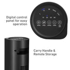 Holmes 36" SmartConnect Wi-Fi Tower Fan, 3 Speeds, Voice Control, Remote, Auto Timer, Black