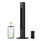 Holmes 36" SmartConnect Wi-Fi Tower Fan, 3 Speeds, Voice Control, Remote, Auto Timer, Black