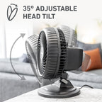 Holmes Blizzard 7" Table Fan, 2 Speeds, 3 Blades, 85° Oscillation, 20° Adjustable Head, Home, Bedroom and Office, Charcoal Matte