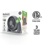 Holmes Blizzard 8 Inch Air Circulator Fan 3 Speed High Velocity Table Desk Fan