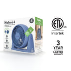 Holmes Blizzard 8 Inch Air Circulator Fan 3 Speed High Velocity Table Desk Fan