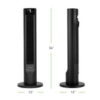 Holmes 36" Digital CleanBreeze Tower Fan with Remote 6 Speeds 75° Oscillation Black