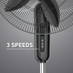 Holmes 18 Inch Oscillating Stand Fan 3 Speed Powerful Airflow Adjustable Height 30 Degree Tilt Wide Angle